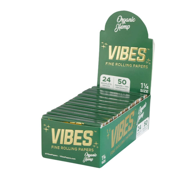 VIBES PAPERS 24PK 1-14 ORGANIC HEMP GREEN