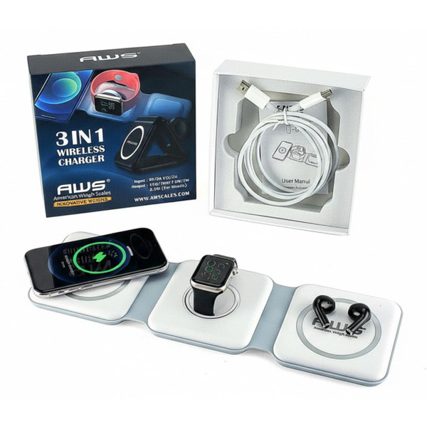 AWS 3-IN-1 WIRELESS CHARGER - WHITE