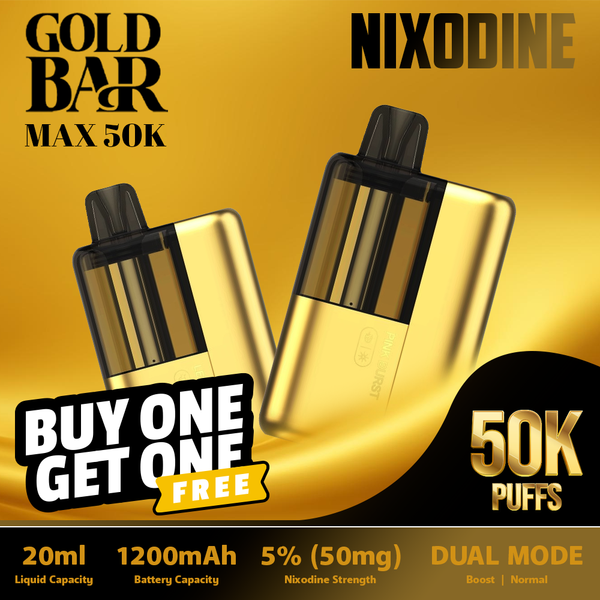 Gold Bar Max Nixodine 50K Puff Disposable Kit