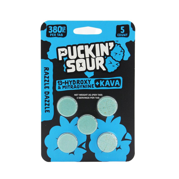 Puckin Sour Mitragynine+Hydroxy+Kava Tablets 1900MG- 5CT Razzle Dazzle