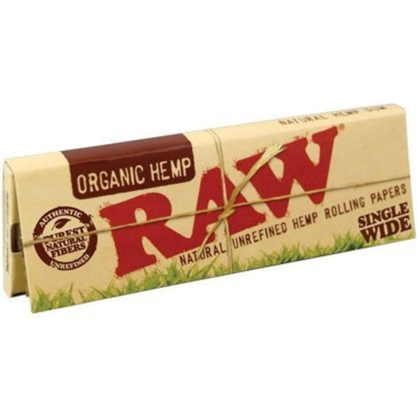 Raw Single Wide Papers 1PK-1CT Organic Hemp