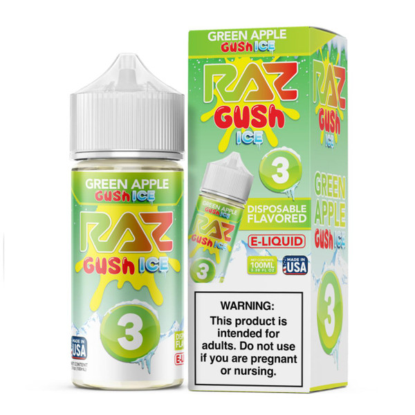 Pod Juice X Raz Green Apple Gush Ice Nixodine 100ML E-Juice 3mg
