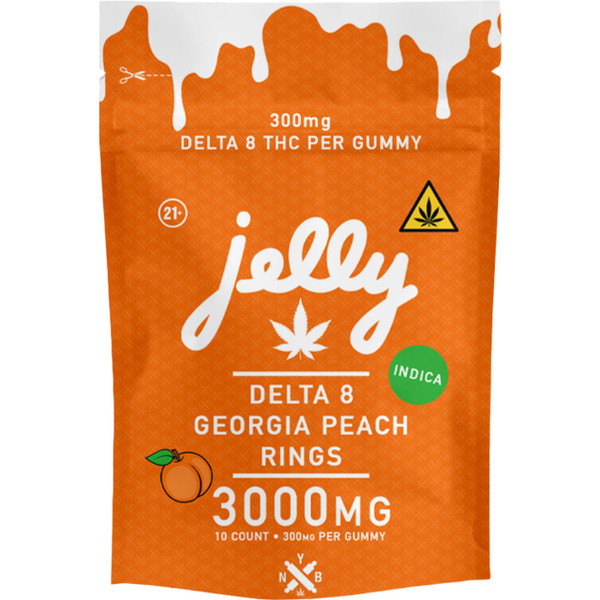 Jelly D8 Gummies 3000MG - 10CT Georgia Peach Indica
