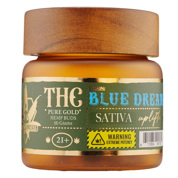 Hemp Wellness Pure Gold THC Hemp Buds 8G Blue Dream Sativa