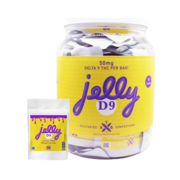 Jelly D9 THC Gummies Jar 1500MG -30CT Mixed Fruit Hybrid