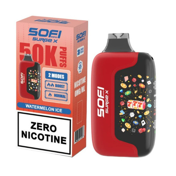 Sofi Surge Zero Nicotine 50000 Puff Disposable Watermelon Ice
