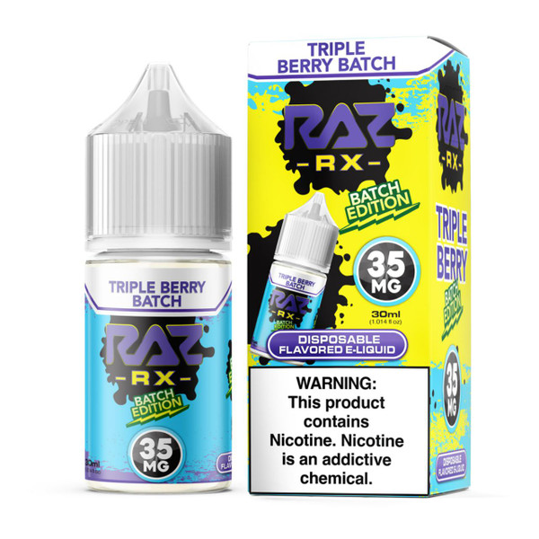 Pod Juice RX Raz Triple Berry Batch Tobacco Free Nicotine 30ml Salt E-Juice 35mg
