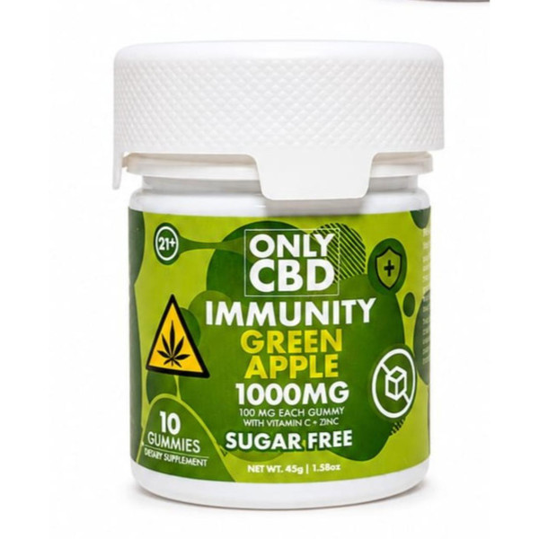 Only CBD Sugar Free Gummies 1000MG Green apple