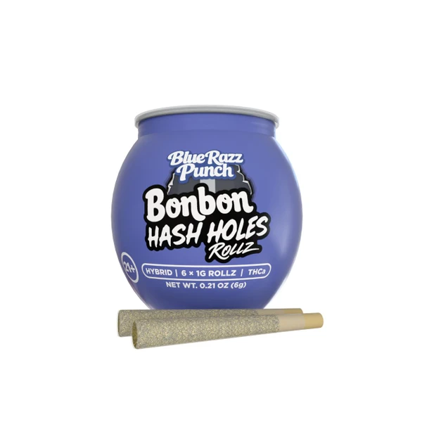 Bonbon THCA Hashhole Prerolls 1G-6CT Blue Razz Punch Hyrbid