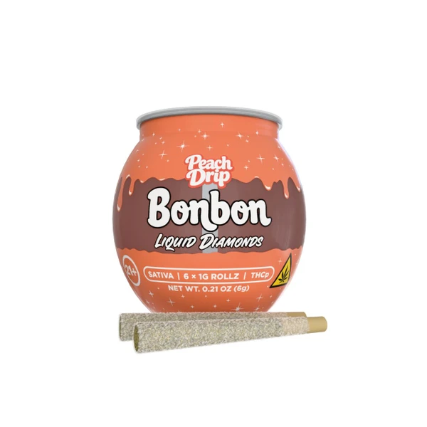 Bonbon THCP Liquid Diamonds Prerolls 1G-6CT Peach Drip Sativa