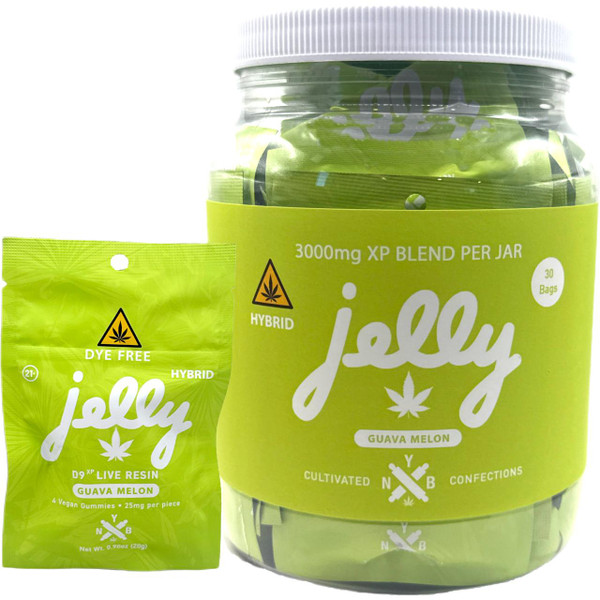 Jelly XP D9 Live Resin Blend Jar 3000MG -30CT Guava Melon Hybrid