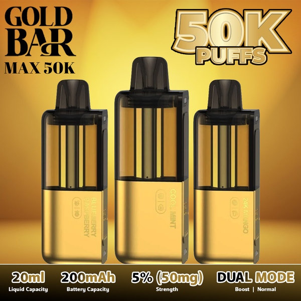 Gold Bar Max Pre-filled Replacement Pod 50K Puffs