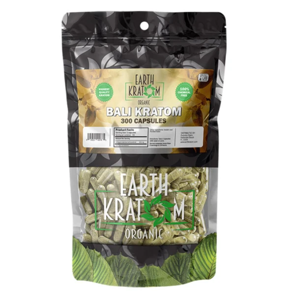 Earth Kratom Capsules 300CT Bali