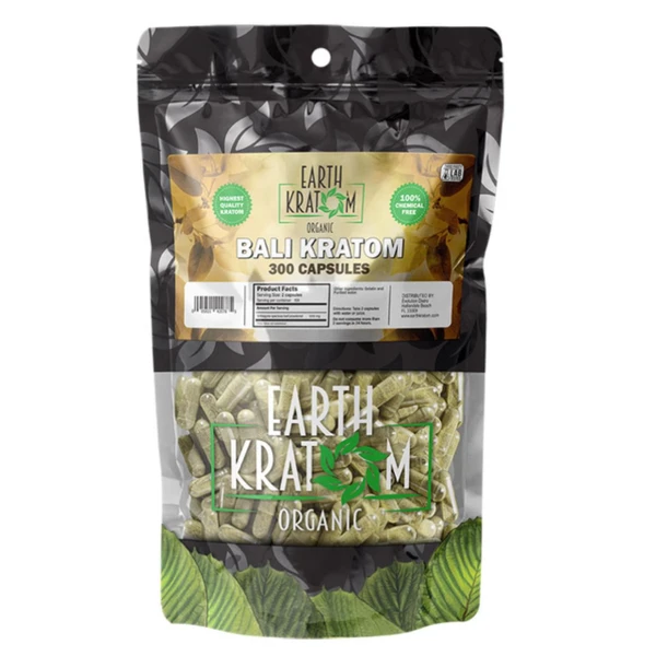 Earth Kratom Capsules 300CT Bali