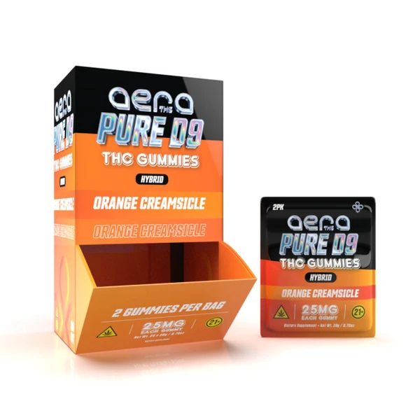 AERA THC Pure D9 Gummies 50MG -25PK Orange Creamsicle Hybrid