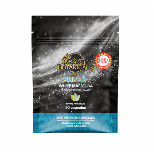 Kats Kratom Capsules 50CT Super White Maeng Da