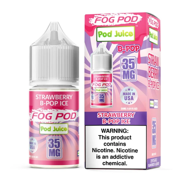 Fog Pod X Pod Juice Strawberry B-Pop Ice Salt 30ml E-Juice 35mg