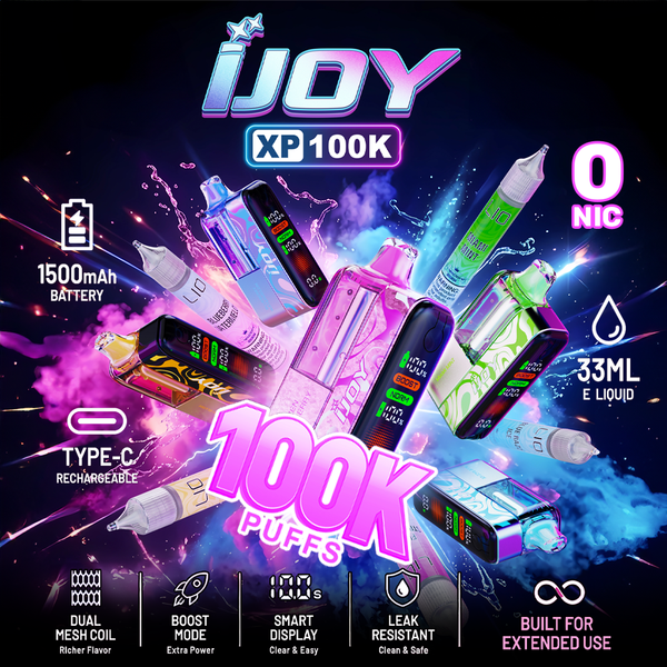 IJoy XP100K Zero Nicotine Disposable Kit 15ml Bottle  100K Puffs