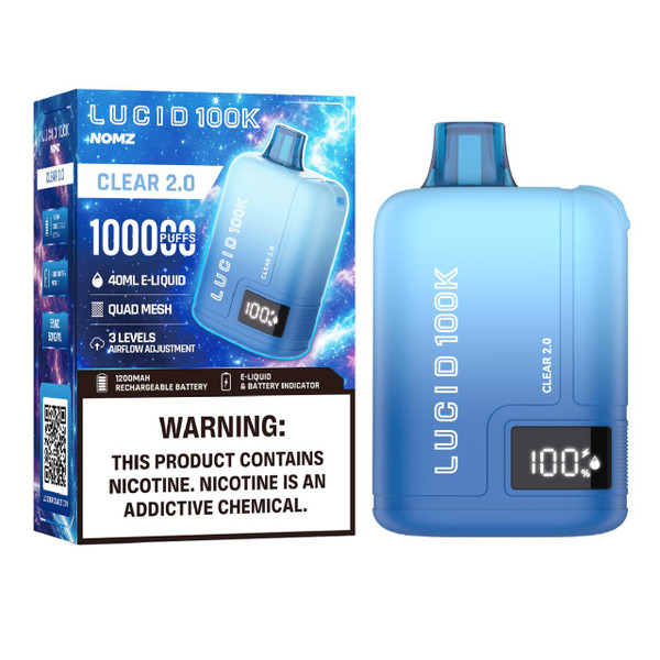 Lucid Nomz 100K Puff Disposable Clear 2.0 Box