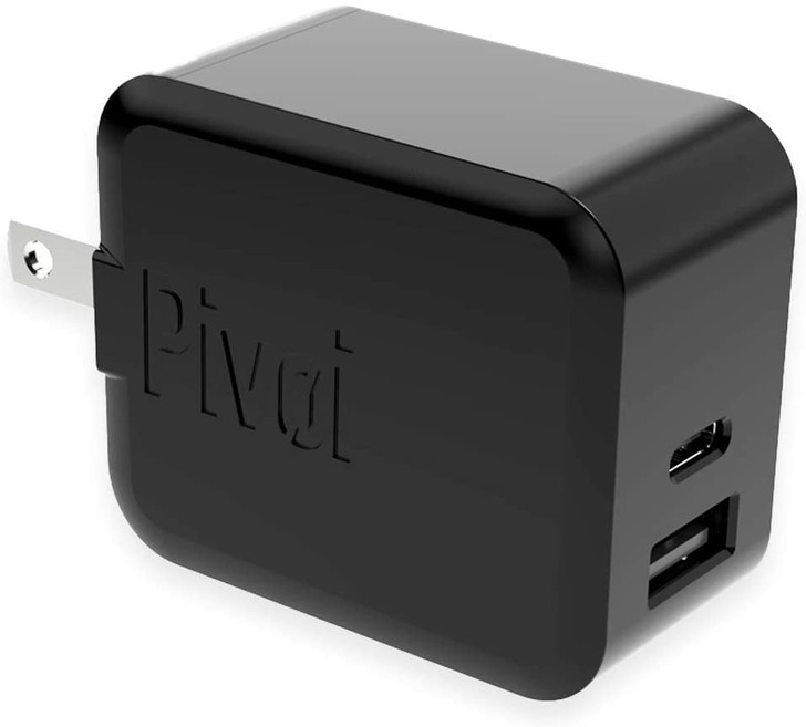 Pivoi 30W Type-C PD Wall Charger with Dual Port USB Charging Adapter