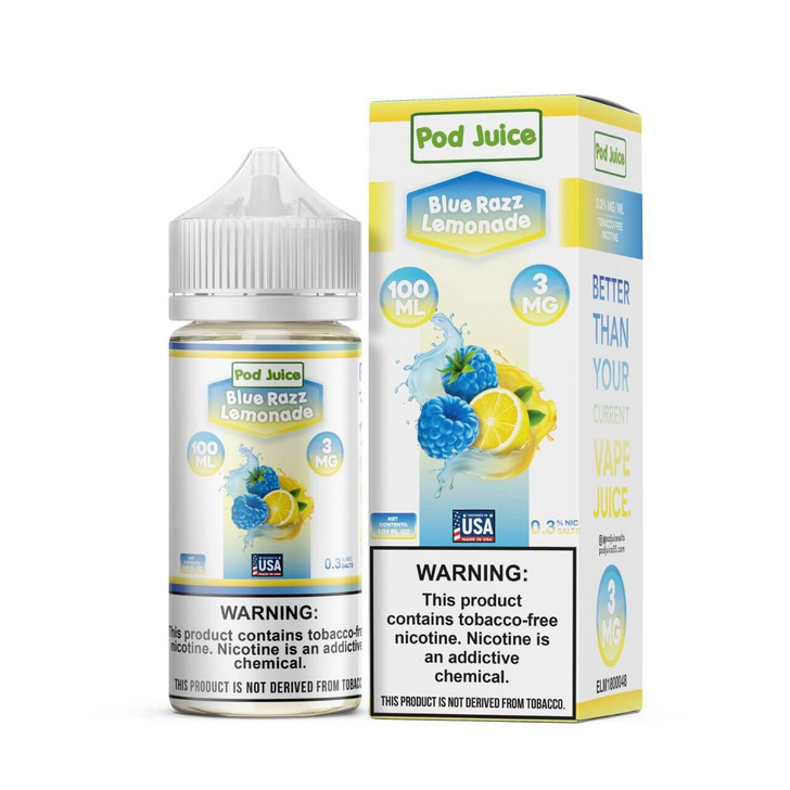 Pod Juice Blue Razz Lemonade Tobacco Free Nicotine E-Juice 100ml