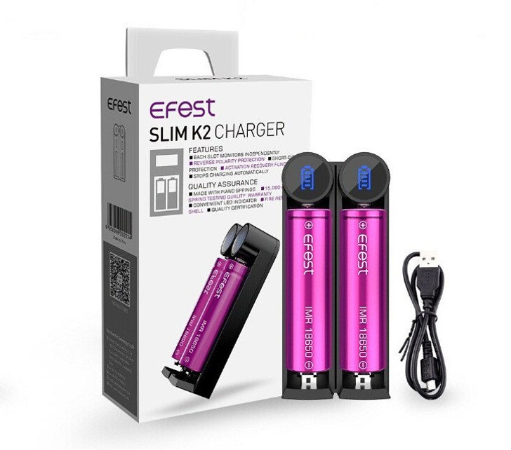 Efest SLIM K2 Intelligent LED Battery Charger - 2 Bay