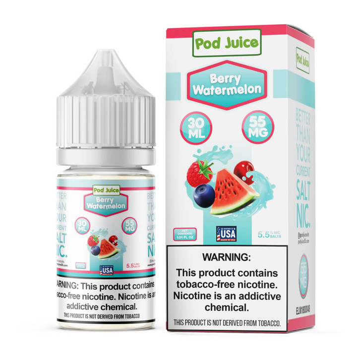 Pod Juice Salt Berry Watermelon Tobacco Free Nicotine E-Juice 30ml