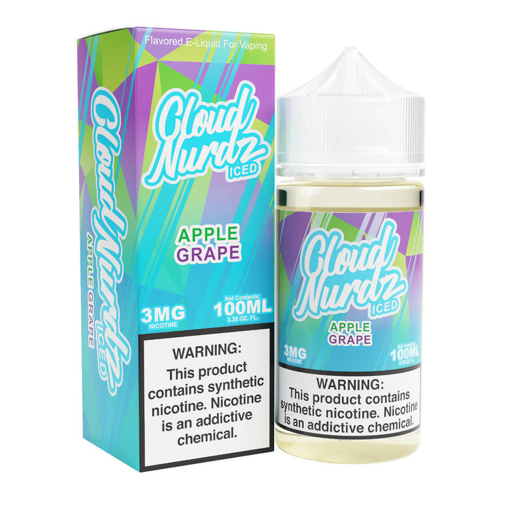 Cloud Nurdz Iced Grape Apple Synthetic Nicotine 100ml E-Juice