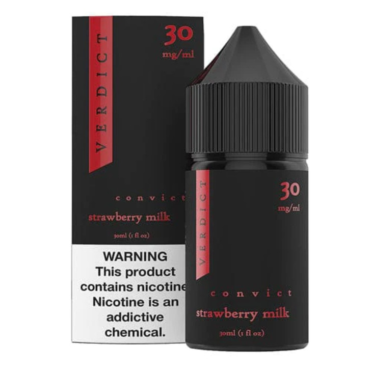 Verdict Salt Convict Strawberry Milk 30ml E-Juice