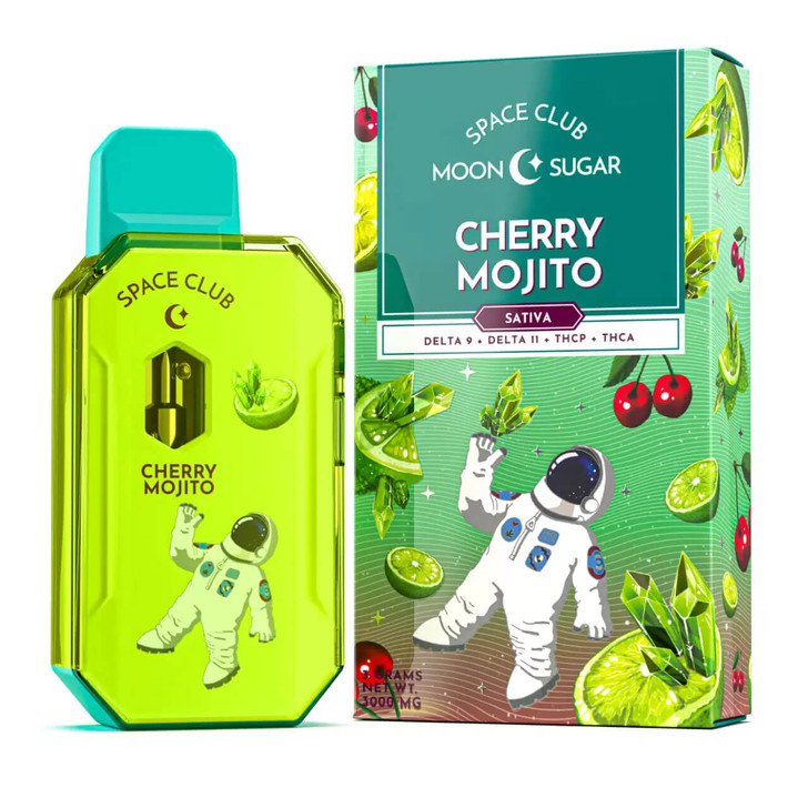 Space Club Moon Sugar Delta-9 Delta-11 THC-P THC-A Disposable 3G-Cherry Mojito