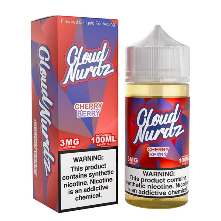 Cloud Nurdz Cherry Berry Synthetic Nicotine 100ml E-Juice