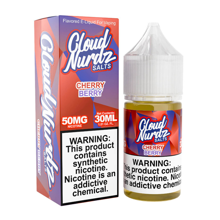 Cloud Nurdz Salts Cherry Berry Synthetic Nicotine 30ml E-Juice