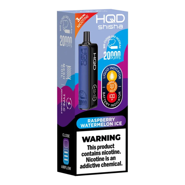 HQD Shisha 20K Puff Disposable Raspberry Watermelon Ice