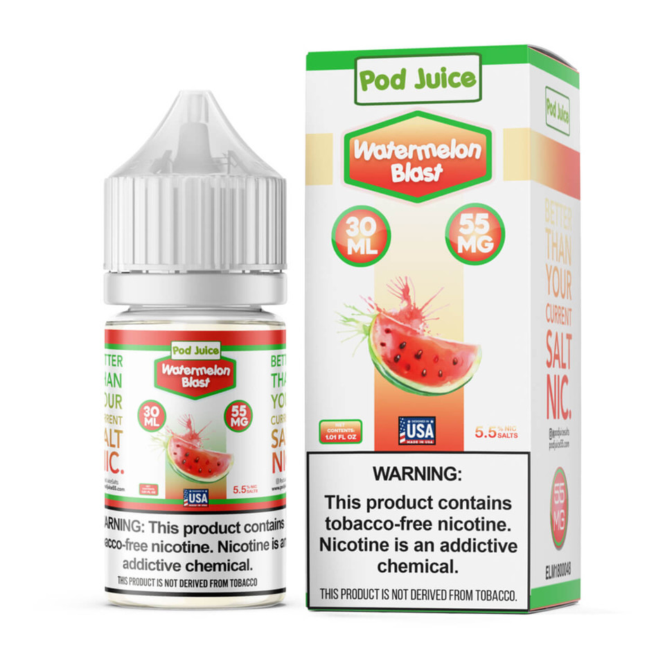 Pod Juice Salt Watermelon Blast Tobacco Free Nicotine E-Juice 30ml