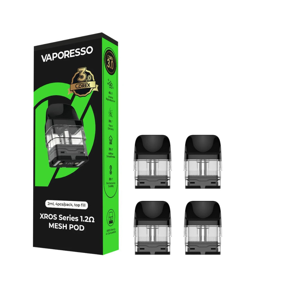 Vaporesso XROS Replacement Pod 4PK 1.2 OHMS Mesh -2ML Corex 3.0