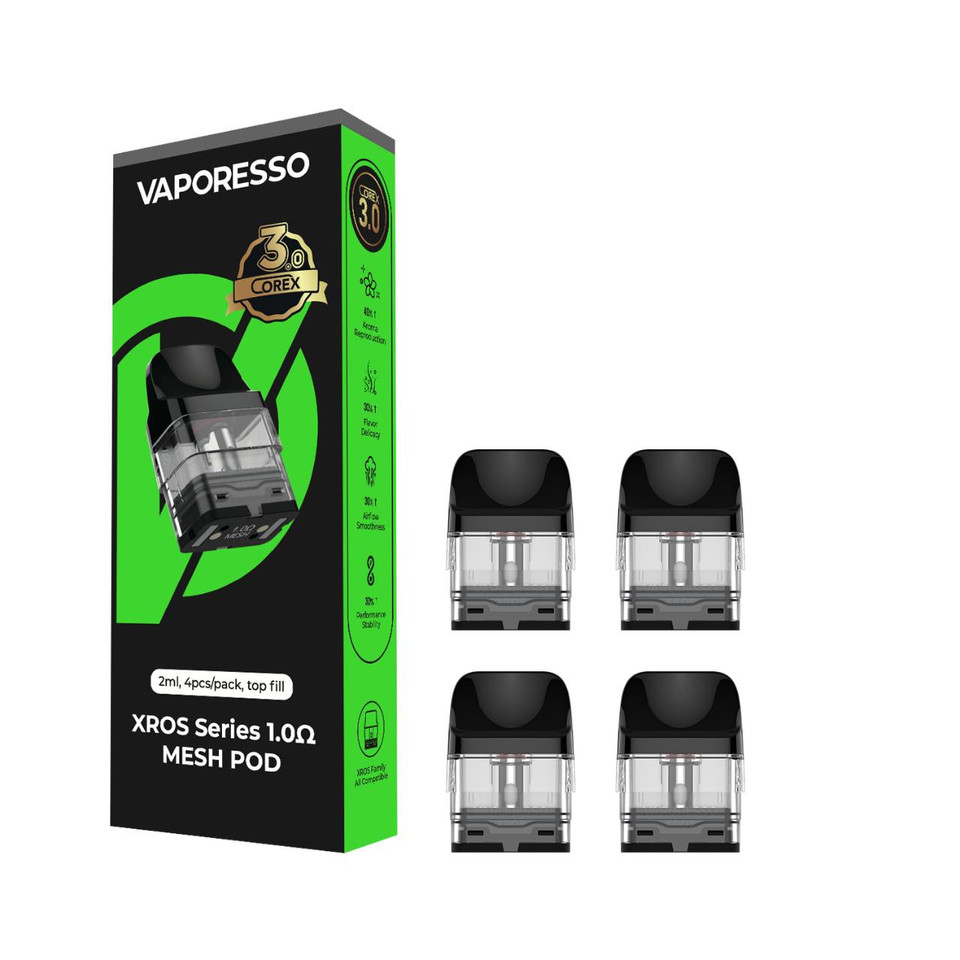 Vaporesso XROS Replacement Pod 4PK 1.0 OHMS Mesh -2ML Corex 3.0