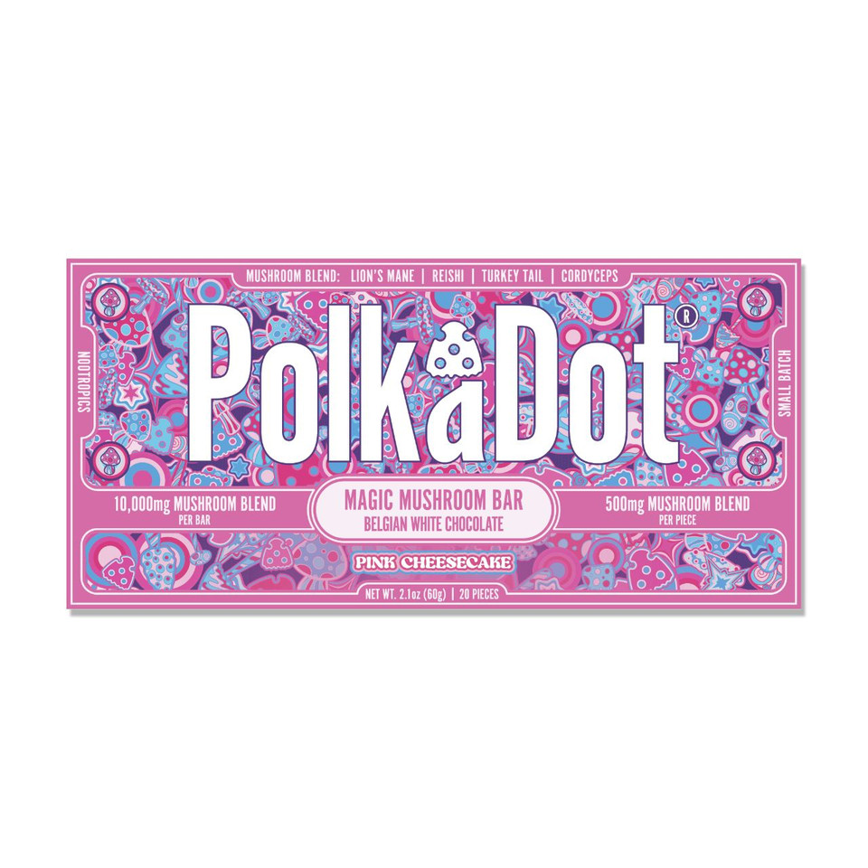 Polk A Dot Mushroom Chocolate Bar 1000MG-Pink Cheesecake