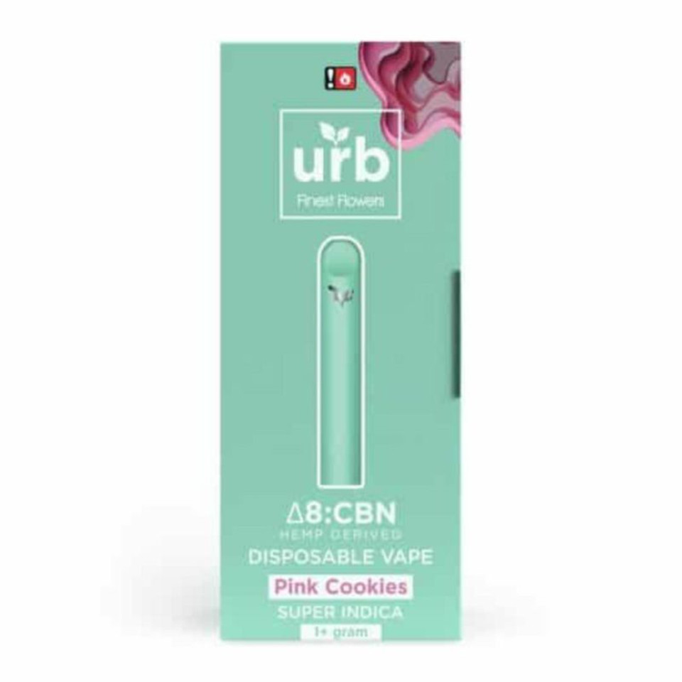 URB Delta 8 THC 1200mg Disposable Vape Pink Cookies