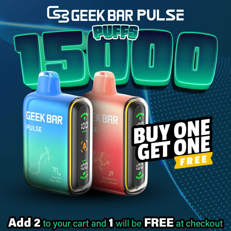 Geek bar Pulse Disposable | 15K Puffs - Buy 1 Get 1 Free