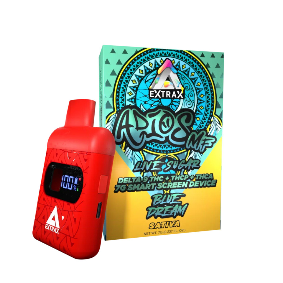 Delta Extrax Adios MF D9THC-PTHC-A Live Resin Sugar Smart Screen Disposable Blue Dream