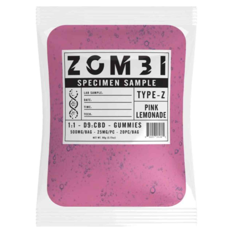 Zombi Specimen Sample Type Z Delta-9 CBD Gummies 500MG-Pink Lemonade