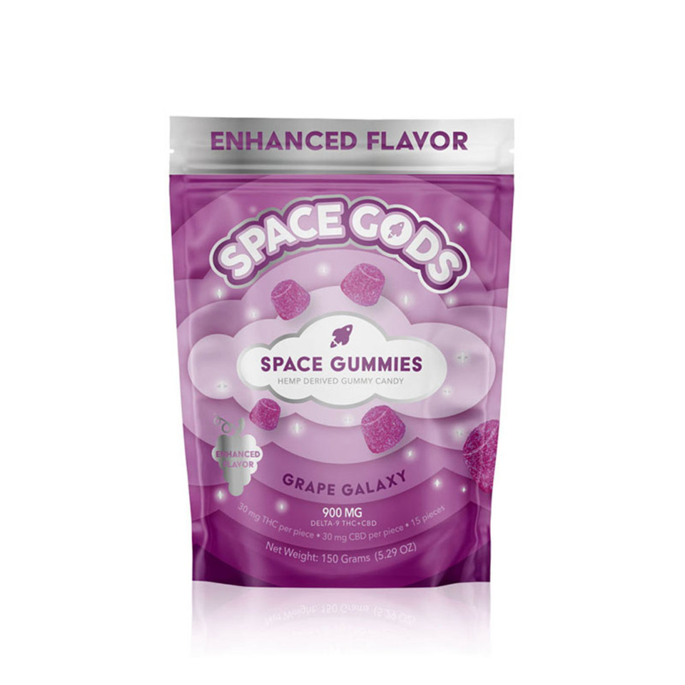 Space Gods Delta-9 THCCBD Space Gummies – 900MG Grape Galaxy