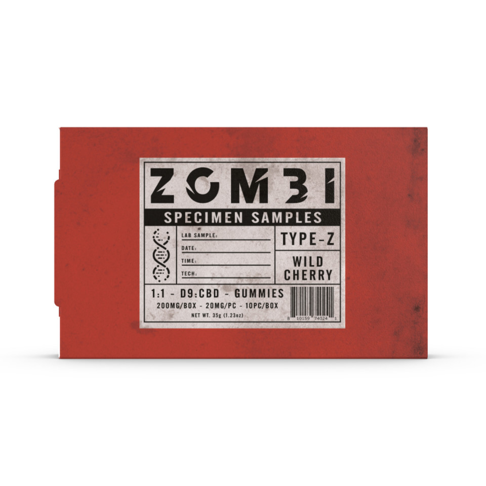 Zombi Specimen Sample Type Z 11 Delta-9 CBD Gummies Wild Cherry