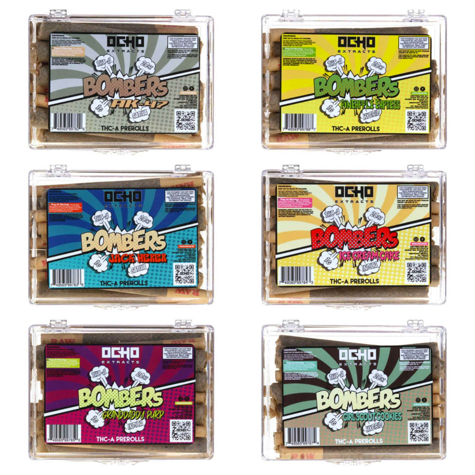 Ocho Extracts Bombers THC-A Pre Roll 1G (Pack of 20)