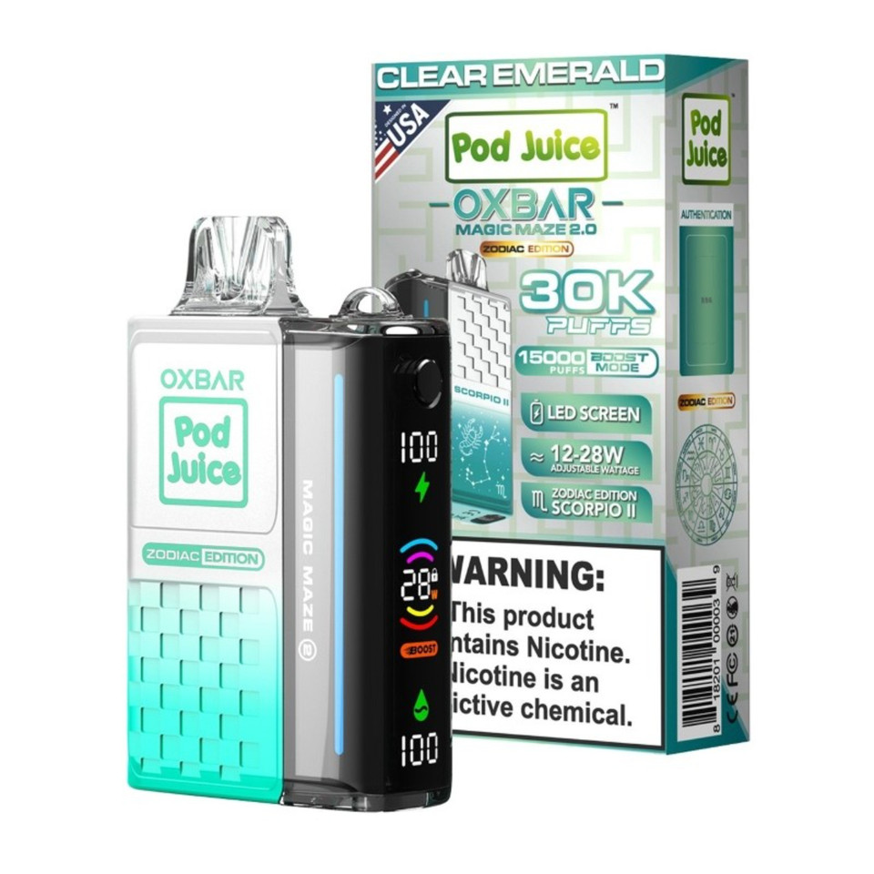 OXBAR Magic Maze 2.0 30,000 Puff Disposable Clear Emerald