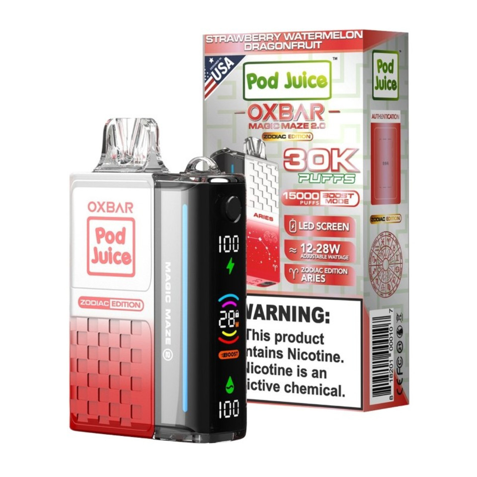 OXBAR Magic Maze 2.0 30,000 Puff Disposable Strawberry Watermelon Dragonfruit