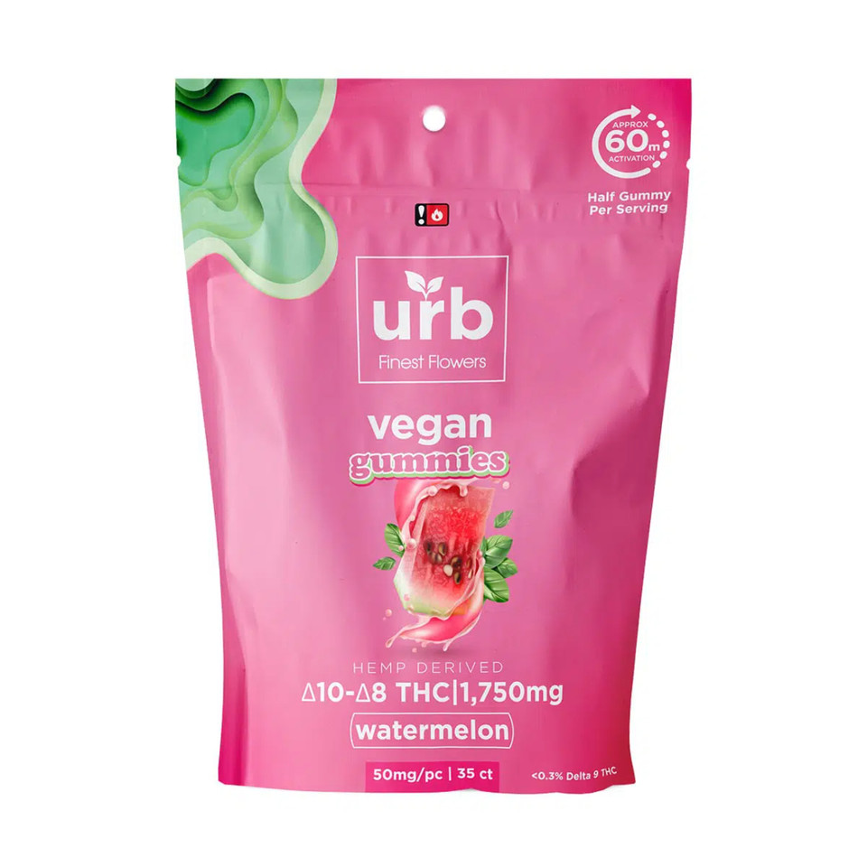 URB Delta-10 Delta-8 THC Vegan Gummies 1750MG-Watermelon
