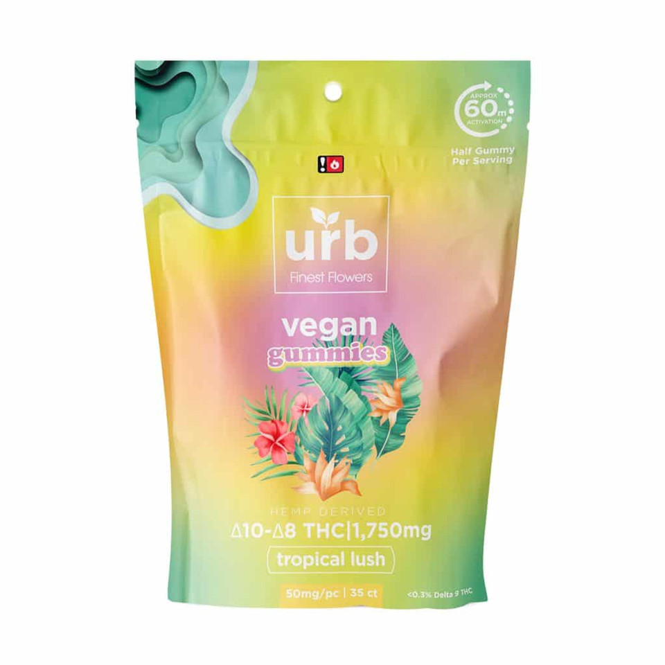 URB Delta-10 Delta-8 THC Vegan Gummies 1750MG - Tropical Lush
