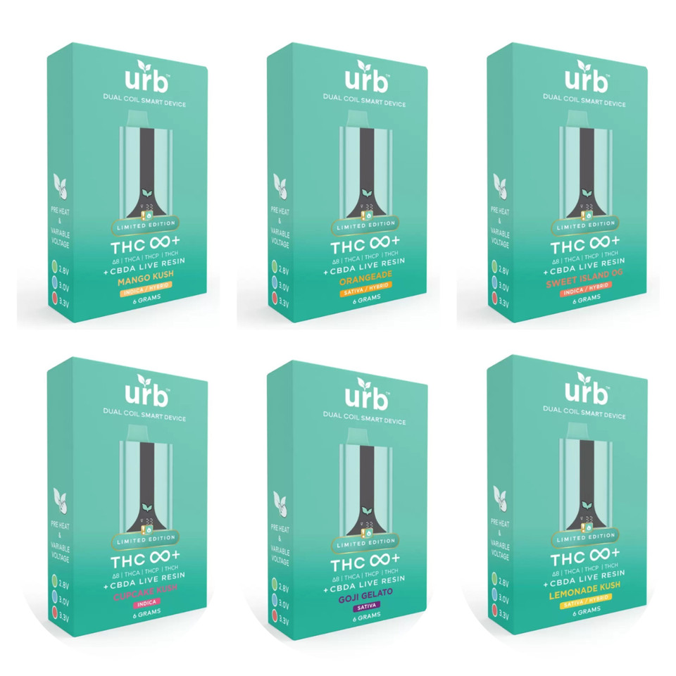 URB THC Infinity+ Delta-8 THC-A THC-P THC-H CBD-A Live Resin Disposable - 6G