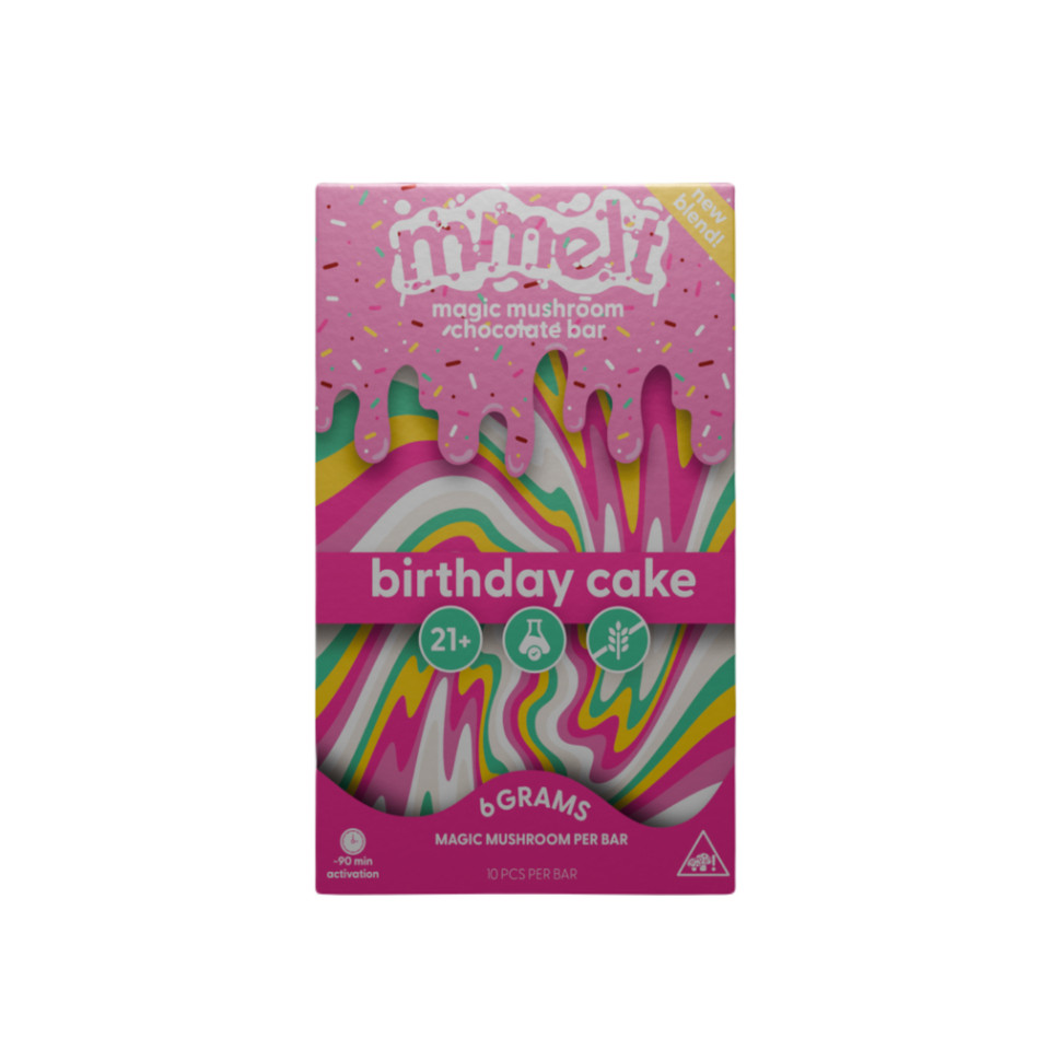 MMELT Magic Mushroom Chocolate Bar 6G Birthday Cake